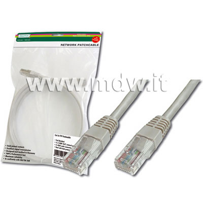 CAVO RETE UTP CAT. 6 NON SCHERMATO - COLORE GRIGIO - LUNGHEZZA MT. 10