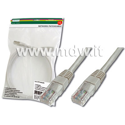 CAVO RETE UTP CAT. 6 NON SCHERMATO - COLORE GRIGIO - LUNGHEZZA MT. 15