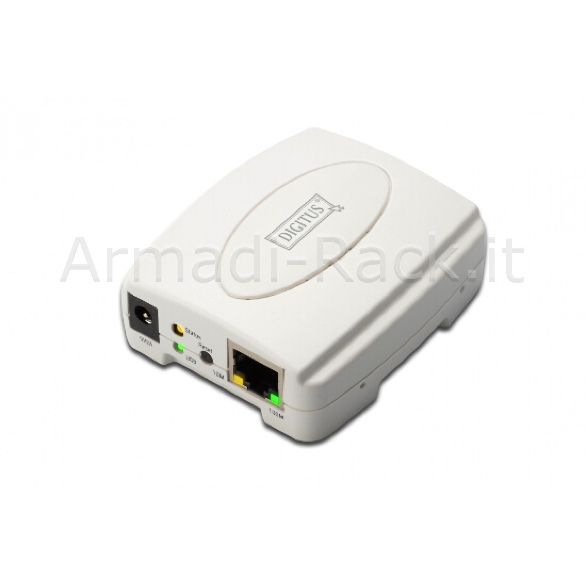 PRINT SERVER USB 1 PORTA - CONNETTORE RJ45 FEMMINA E USB A FEMMINA