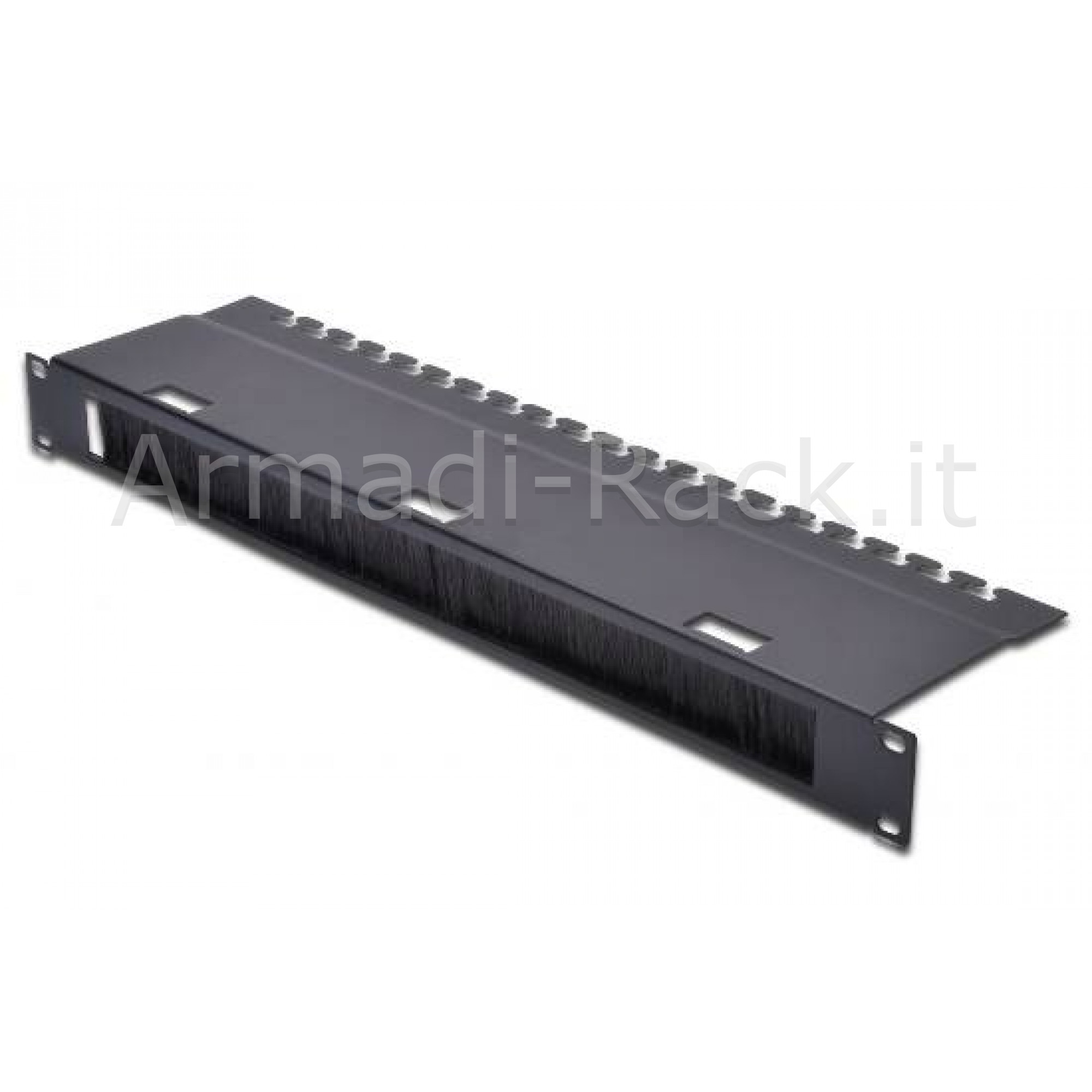 PANNELLO GESTIONE CAVI 1 UNITA' CON FORO CENTRALE PER ARMADI RACK COLORE NERO RAL 9005 (DN-19 ORG-3U)