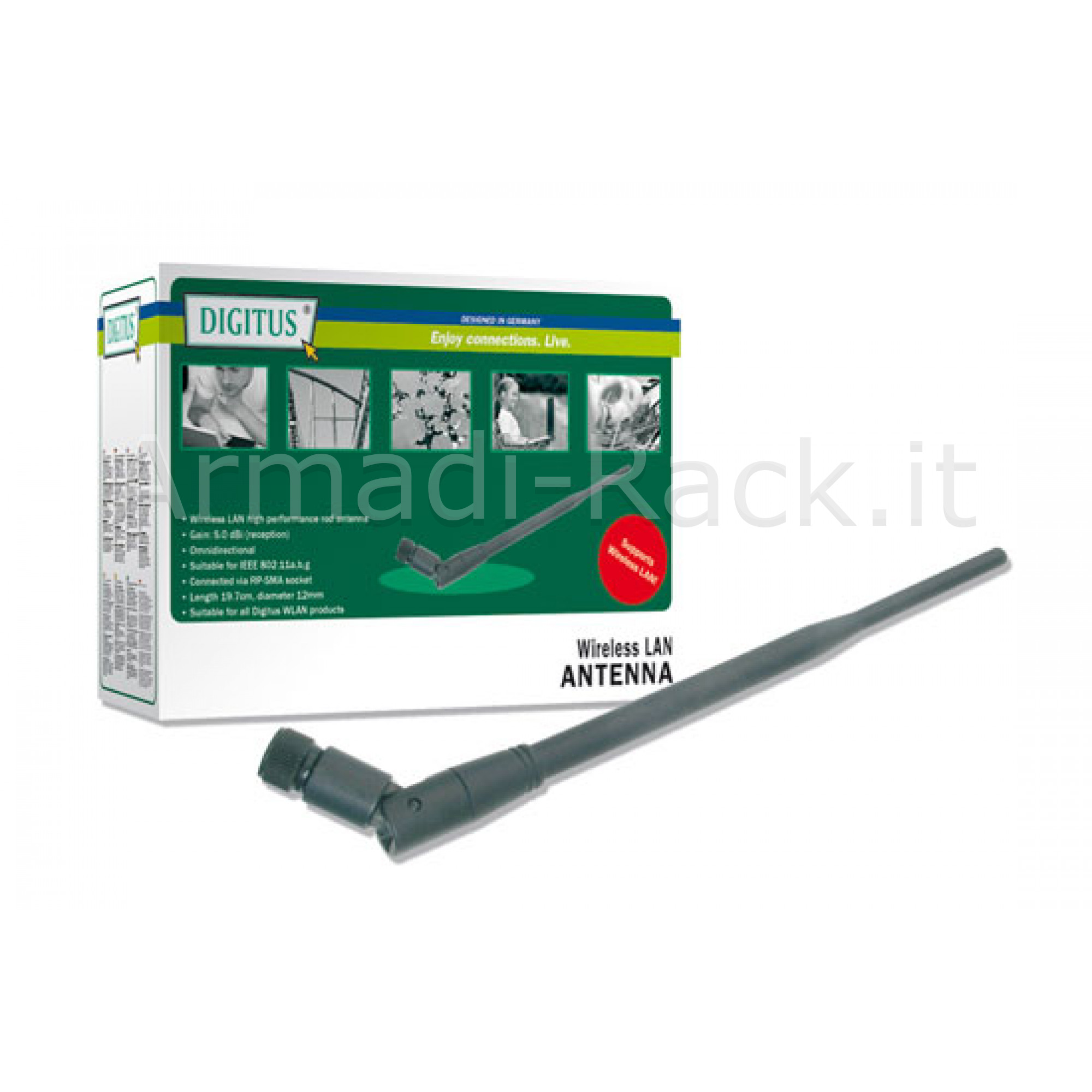 ANTENNA WIRELESS WLAN OMNIDIREZIONALE - GAIN 5 dBi