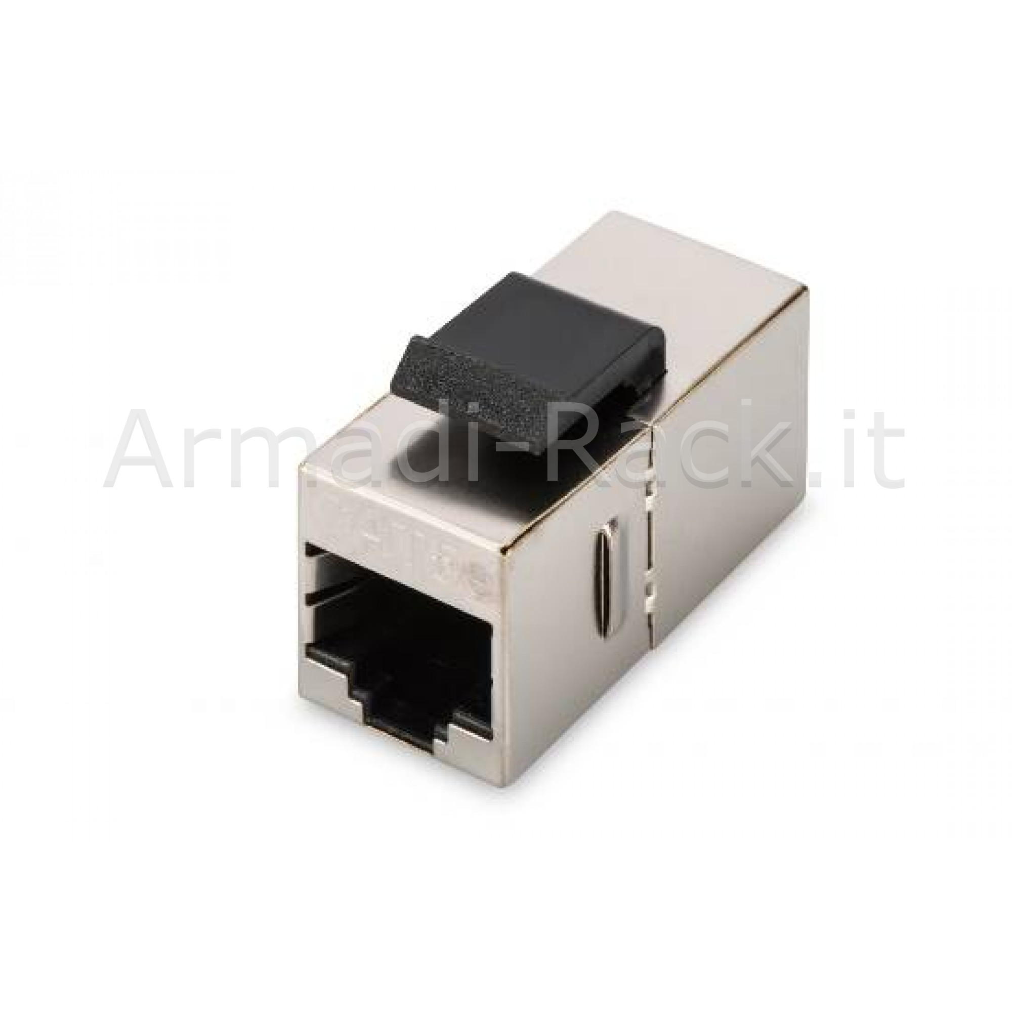 ADATTATORE PASSANTE 2X8 POLI RJ45 SCHERMATO CAT.5E CON GANCI PER PANNELLI
