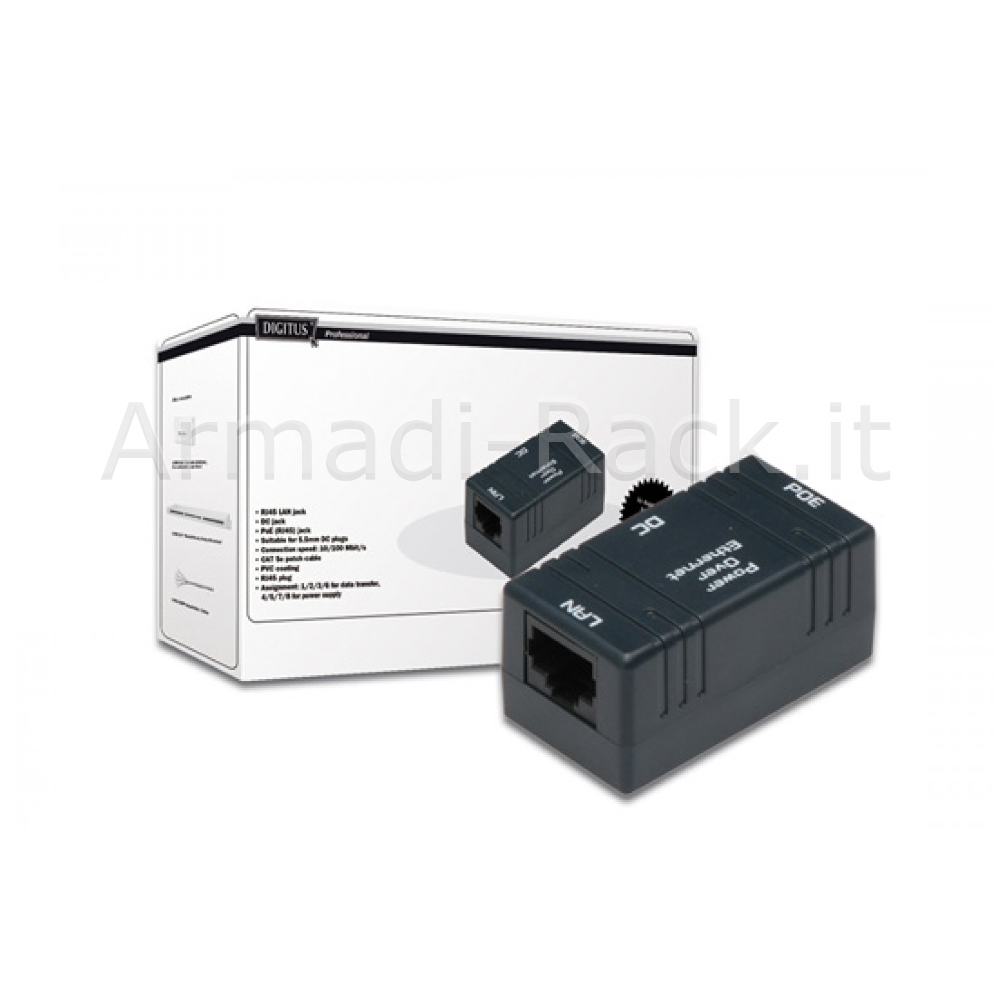 ADATTATORE PASSIVO POE PER RETI 10/100 CATEGORIA 5E