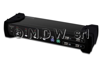 SWITCH KVM 4 PORTE PER 4 PC USB/VGA CON 2 MONITOR (DUAL VIEW), MONITOR, MOUSE, AUDIO E HUB USB 2.0