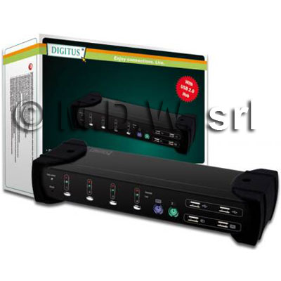 COMBO KVM SWITCH 1 UTENTE 4 PC DVI+AUDIO