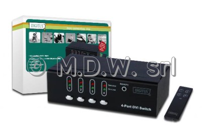 SWITCH DVI/AUDIO PER 4 PC CON 1 MONITOR DVI E ALTOPARLANTI