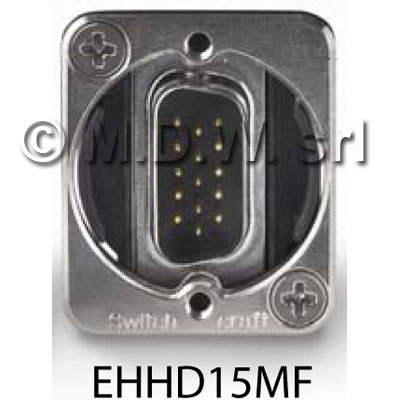 Connettore passante per video VGA 15 pin d-sub, M/F, nickel 