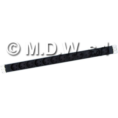 Multipresa 12 schuko - struttura allumininio alta 1 unit�, spina cavo alimentazione schuko 584 mm