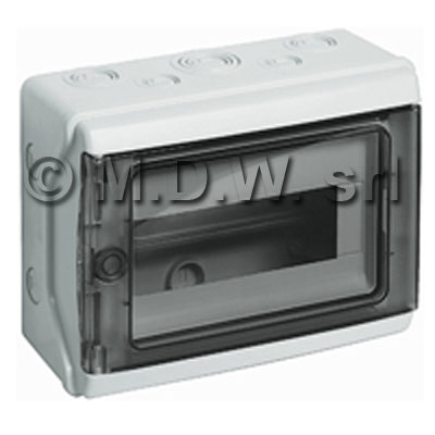 Quadri Elettrici - Centralini btdin - centralino da parete in plastica IP65 con singola guida DIN 