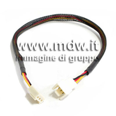 CAVO DI PROLUNGA PER CONNETTORI 3 POLI TACHIMETRICI PER VENTOLE, LUNGHEZZA 30 C. CONNETTORI 3 POLI MASCHIO/FEMMINA