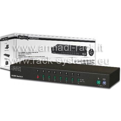 DATA SWITCH ELETTRONICO 8 PC CON 1MONITOR/TASTIERA/MOUSE + OSD (DS-13112)