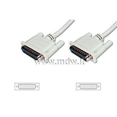 CAVO PER PROLUNGA O PER DATA SWITCH PRESSOFUSO (MODEM CABLE) VITI LUNGHE 25 POLI MASCHIO/MASCHIO MT.5 (AK 154 5M)