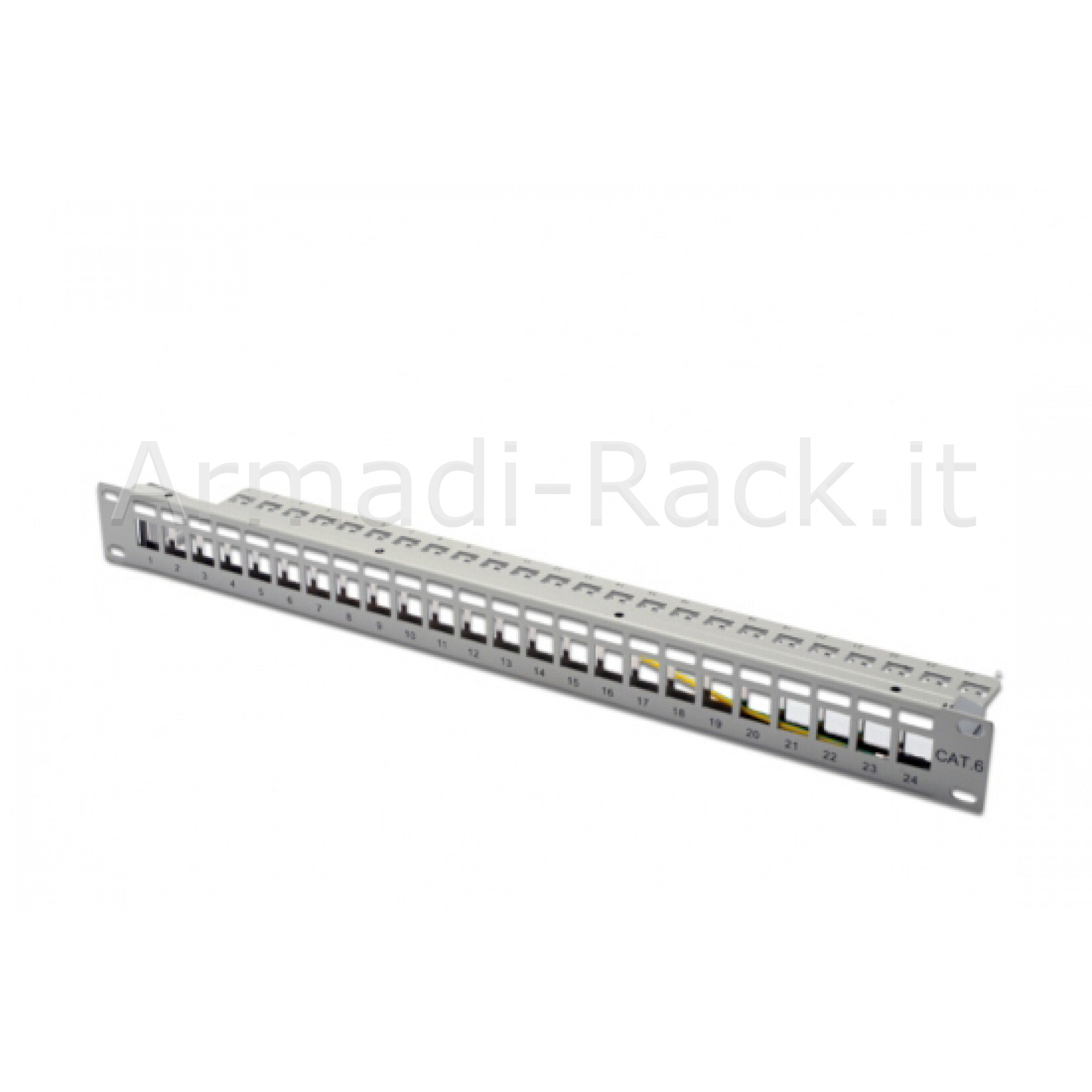 PANNELLO PATCH MODULARE 24 PORTE (VUOTO) 1 HU COLORE GRIGIO RAL 7035
