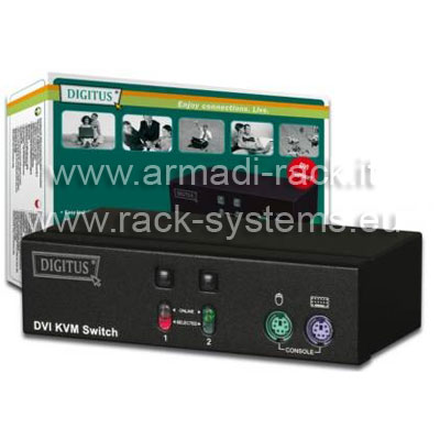DATA SWITCH MONITOR DVI TASTIERA E MOUSE PS2 PER 2 COMPUTER (DS-11510)