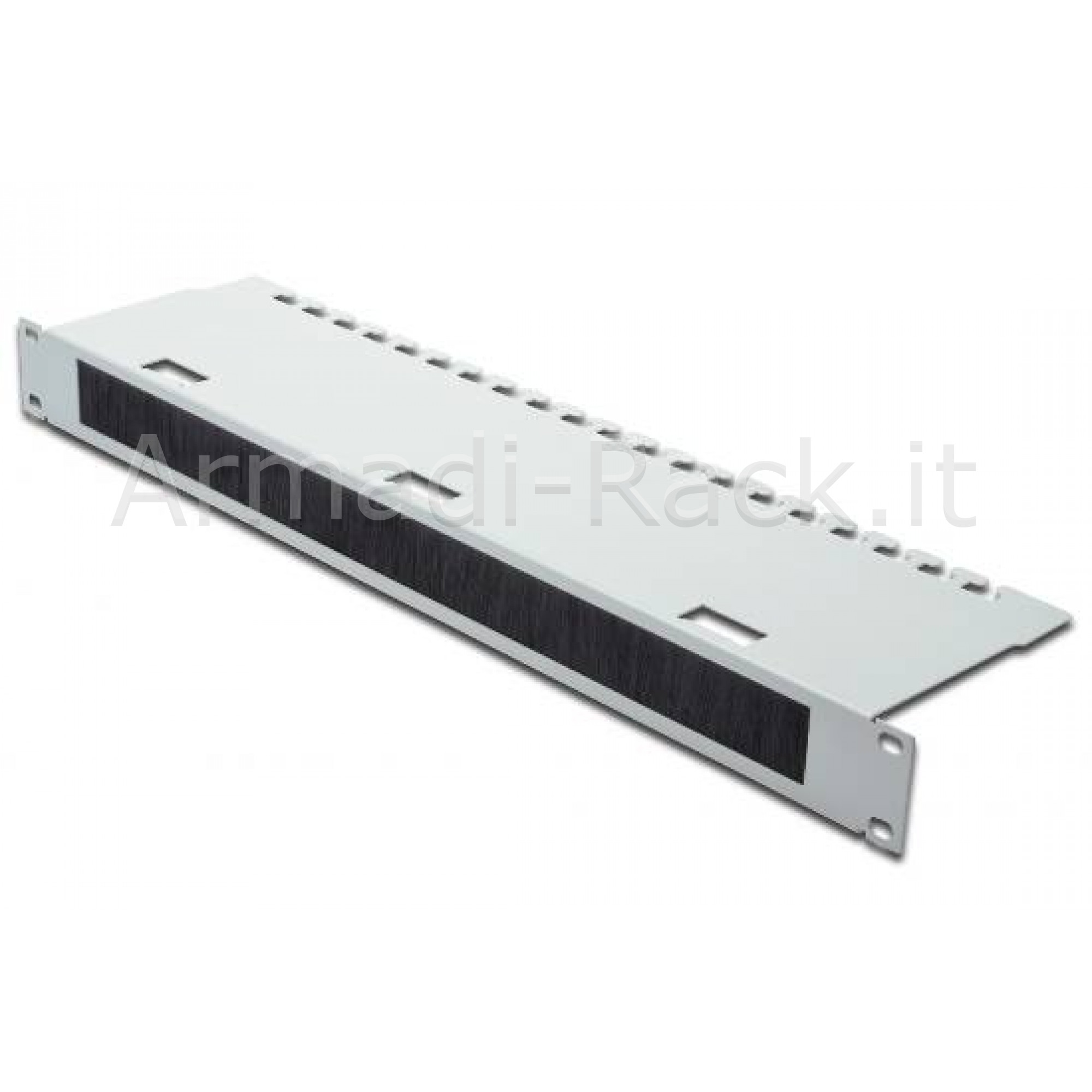PANNELLO GESTIONE CAVI 1 UNITA' CON FORO CENTRALE PER ARMADI RACK COLORE GRIGIO RAL 7035 (DN-19 ORG-3U)