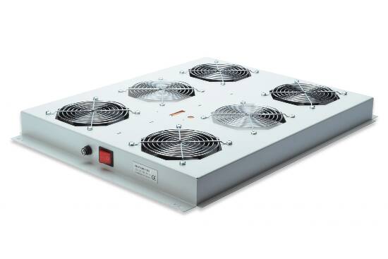 KIT 4 VENTOLE CON TERMOSTATO COLORE GRIGIO CHIARO PER ARMADI LINEA SERVER (DN-19 FAN-4-1000-N)
