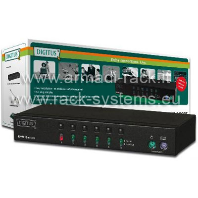 DATA SWITCH ELETTRONICO 6 PC 1 POSTO DI LAVORO PS2/PS2/VGA (DS-13110)