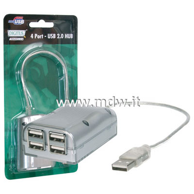 *MINI HUB 4 PORTE USB 2.0 (NON NECESSITA DI ALIMENTATORE ESTERNO) (DA-70132)