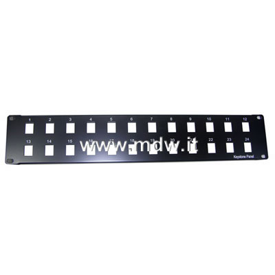 PANNELLO PATCH MODULARE 24 PORTE 2 HU (VUOTO) (A-PAN-24-MOD)