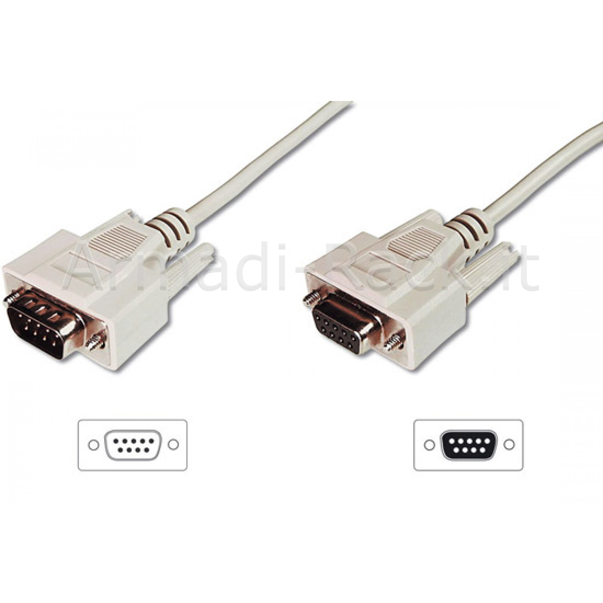 CAVO PROLUNGA 9 POLI PIN-TO-PIN (MODEM CABLE) MASCHIO/FEMMINA MT.10 CUSTODIE PRESSOFUSE (AK 180 10M)