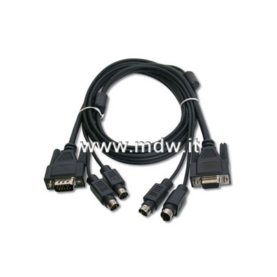 SET CAVI SCHERMATI OCTOPUS PER DATA SWITCH ELETTRONICI CONNETTORI 2 X PS2 M/M + 1 X VGA M/F - MT. 1,50