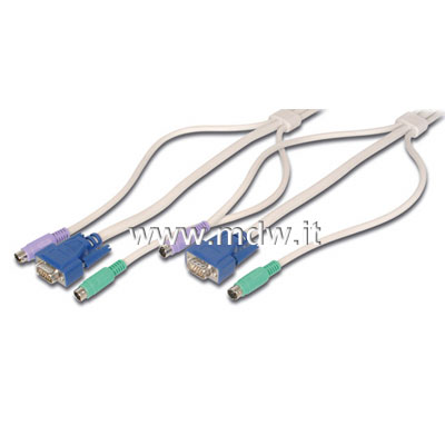 SET CAVI TRIPLI OCTOPUS PER DATA SWITCH MANUALI MASCHIO/MASCHIO 2XPS2 - 1 X VGA MT. 5 (AKO050MM)