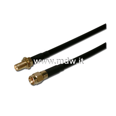 CAVO COASSIALE PER PROLUNGA ANTENNE WLAN, CONNETTORI SMA MASCHIO/FEMMINA - LUNGHEZZA MT. 10