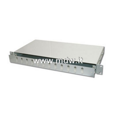 PANNELLO ESTRAIBILE 19 (VUOTO) PER 12 CONNETTORI SC SIMPLEX, MTRJ, E2000 (AL-19AZ-12SC)