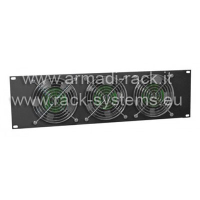 Pannello ventilante a 3 corpi  (circolazione forzata di 9,6 metri cubi di aria al minuto) colore nero RAL9005 