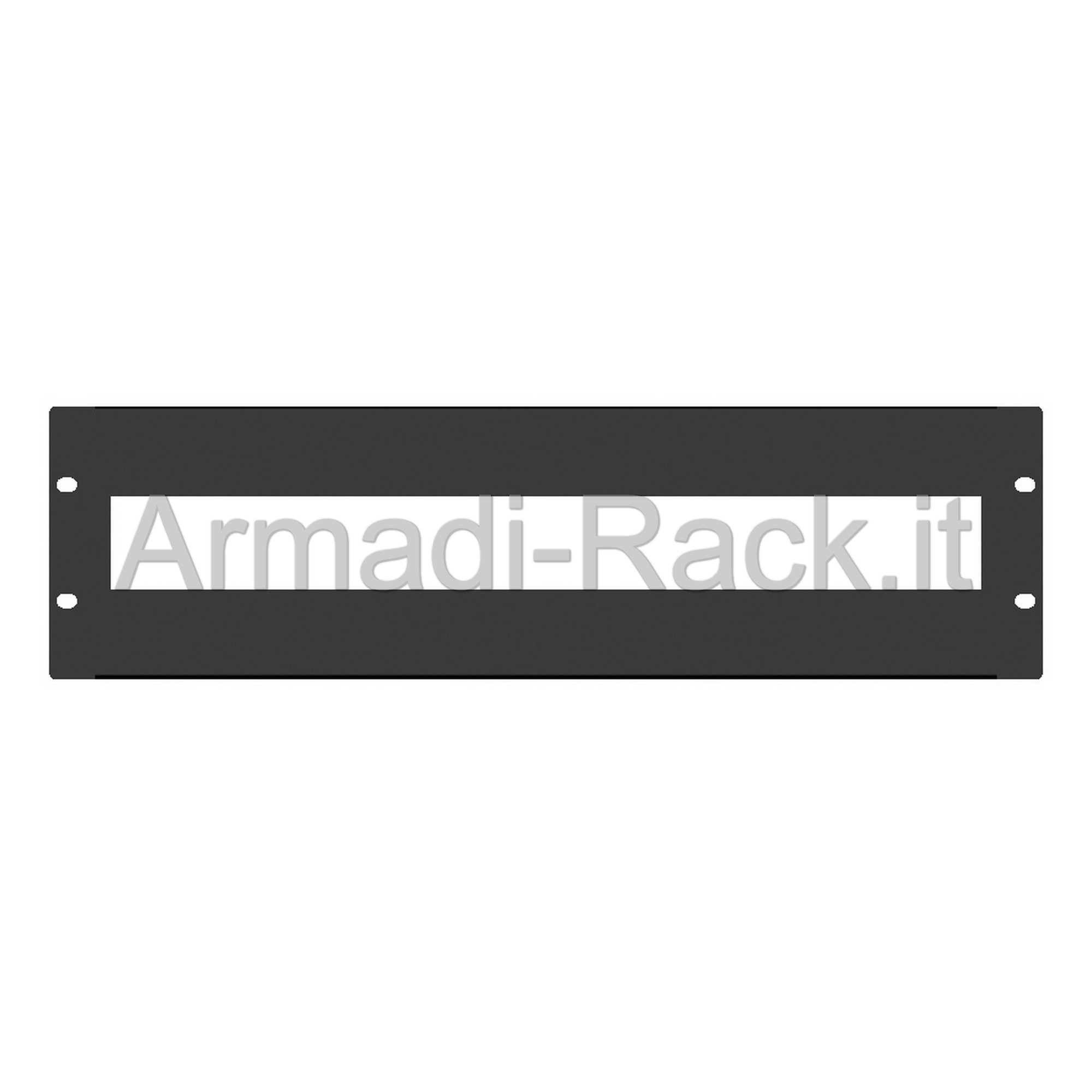 Pannello 3 unit� rack con foratura per 24 moduli DIN  colore nero RAL 9005 dimensioni 48,5x9x6 mm