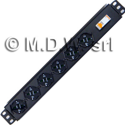 Multipresa 6 prese Vimar + inter. Magnetotermico 1P+N -  struttura in PVC V0