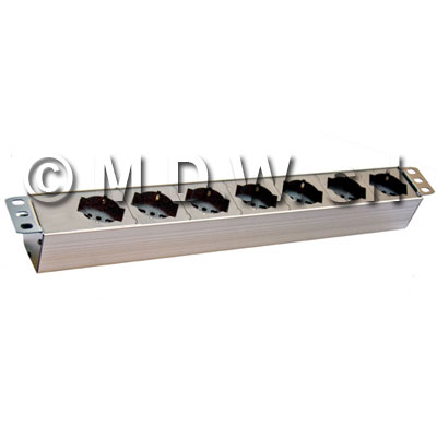 Multipresa 7 prese  + DIRETTA senza interruttore . struttura PVC V0 ignifuga
