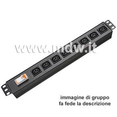 Multipresa 8 IEC C13 + inter.Magneto-Termico - struttura PVC V0