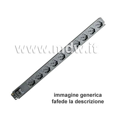 Multipresa 12 prese + interruttore magneto-termico  - struttura in alluminio 840 mm