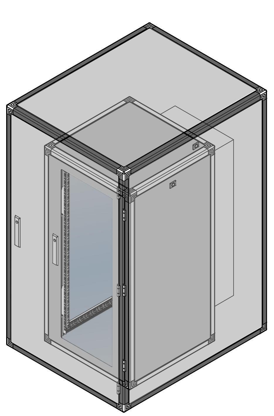 Cabina armadio da esterno per sistema rack 19