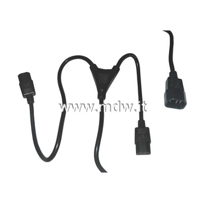 CAVO ALIMENTAZIONE DA SPINA VDE-IEC MASCHIO A DOPPIA PRESA VDE-IEC FEMMINA (SDOPPIATORE) MT. 1.8 (AK 555/Y-G)
