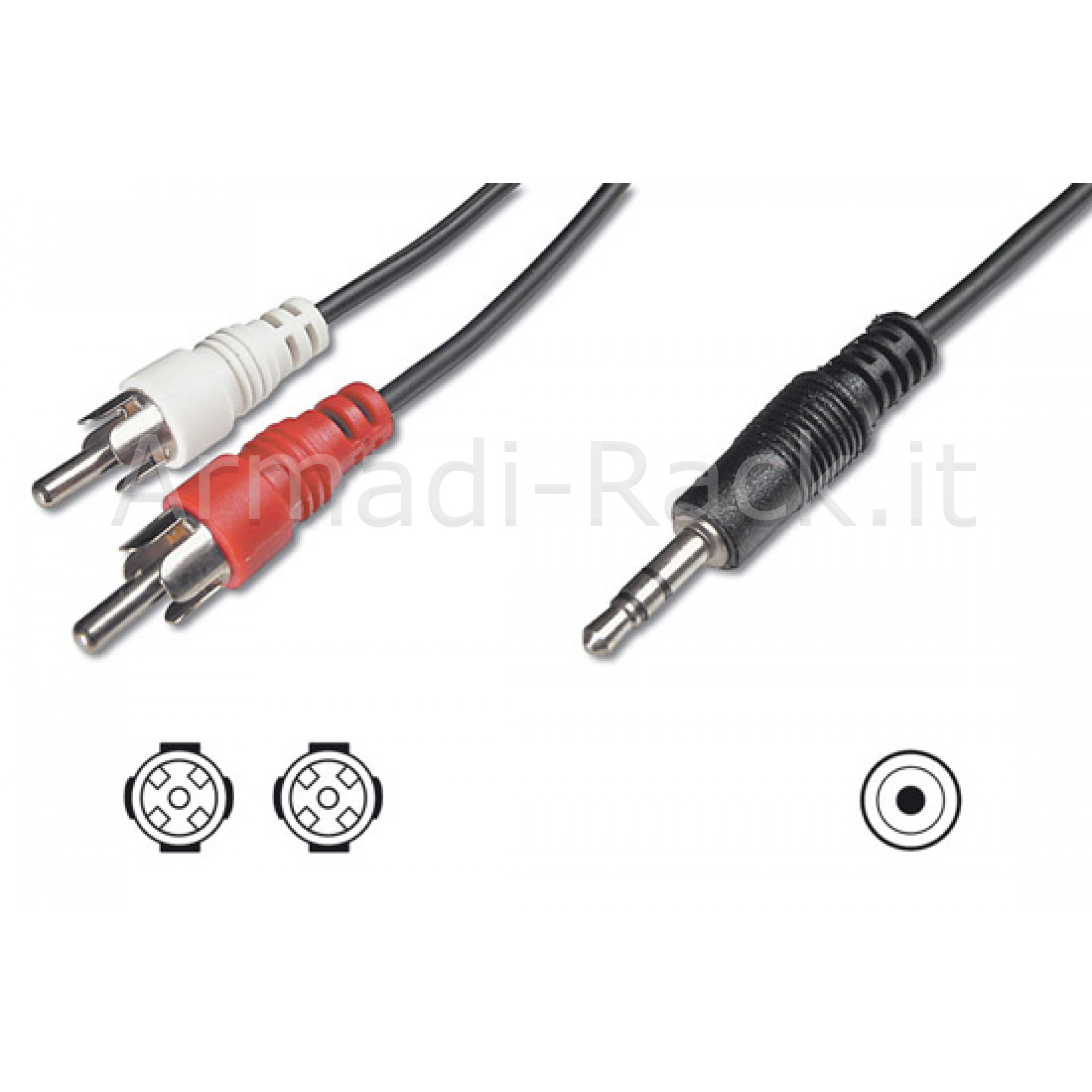Cavo Stereo per Collegamento Casse/Pc - 1 Connettore 3.5 Mm./2...