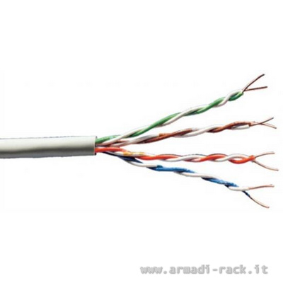 Cavo solido non schermato utp per reti categoria 6 halogen free (cca) matassa mt.305