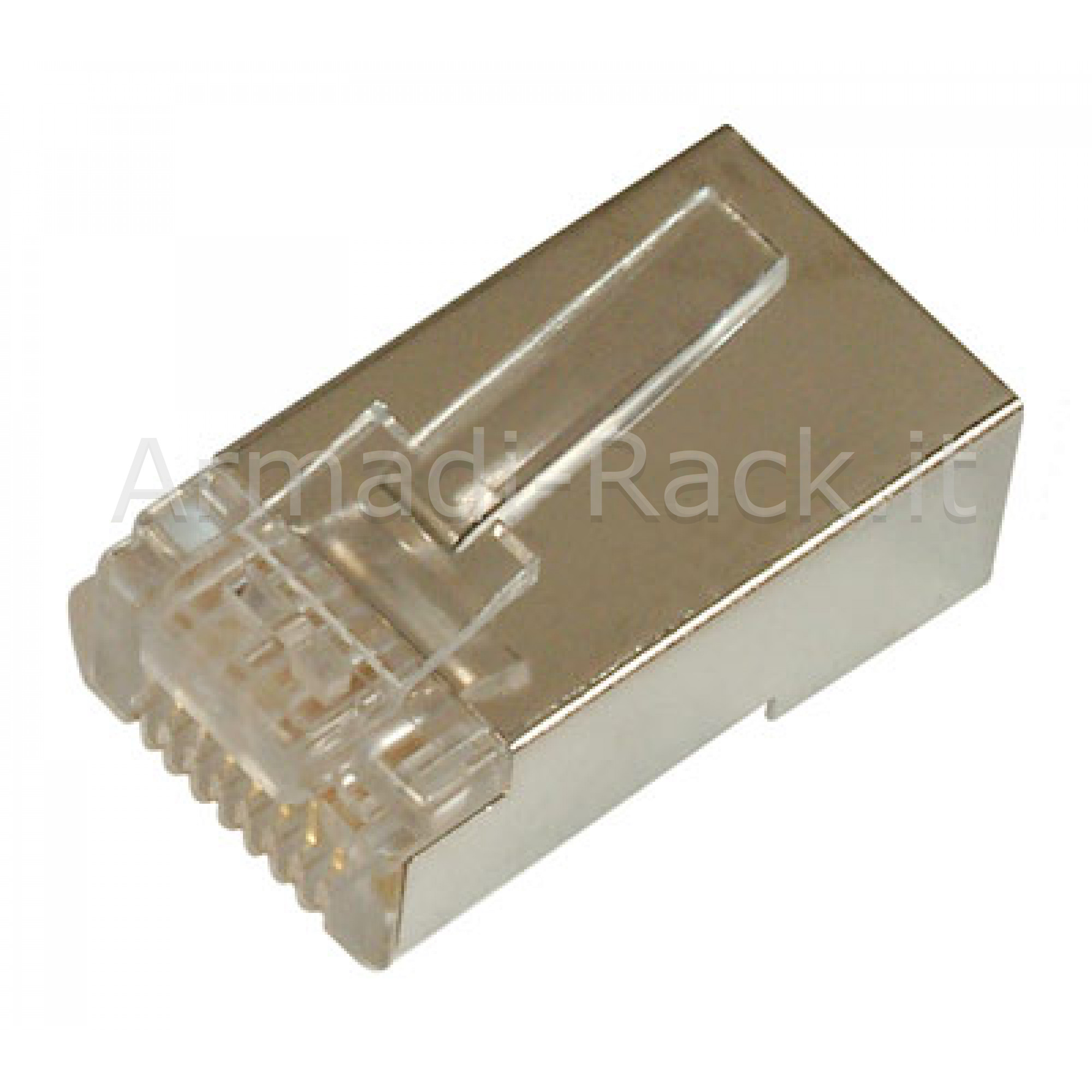 Connettore Plug 8 Poli Rj45 Cat.5E Schermato per Cavi Rete Flessibili