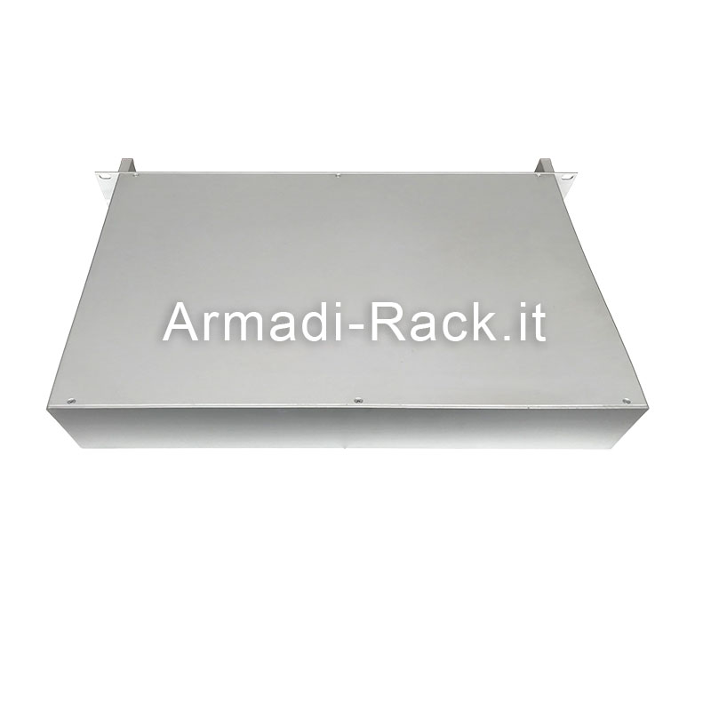 Contenitore a cassetto rack 19'' 2U in alluminio anodizzato naturale,... (2)