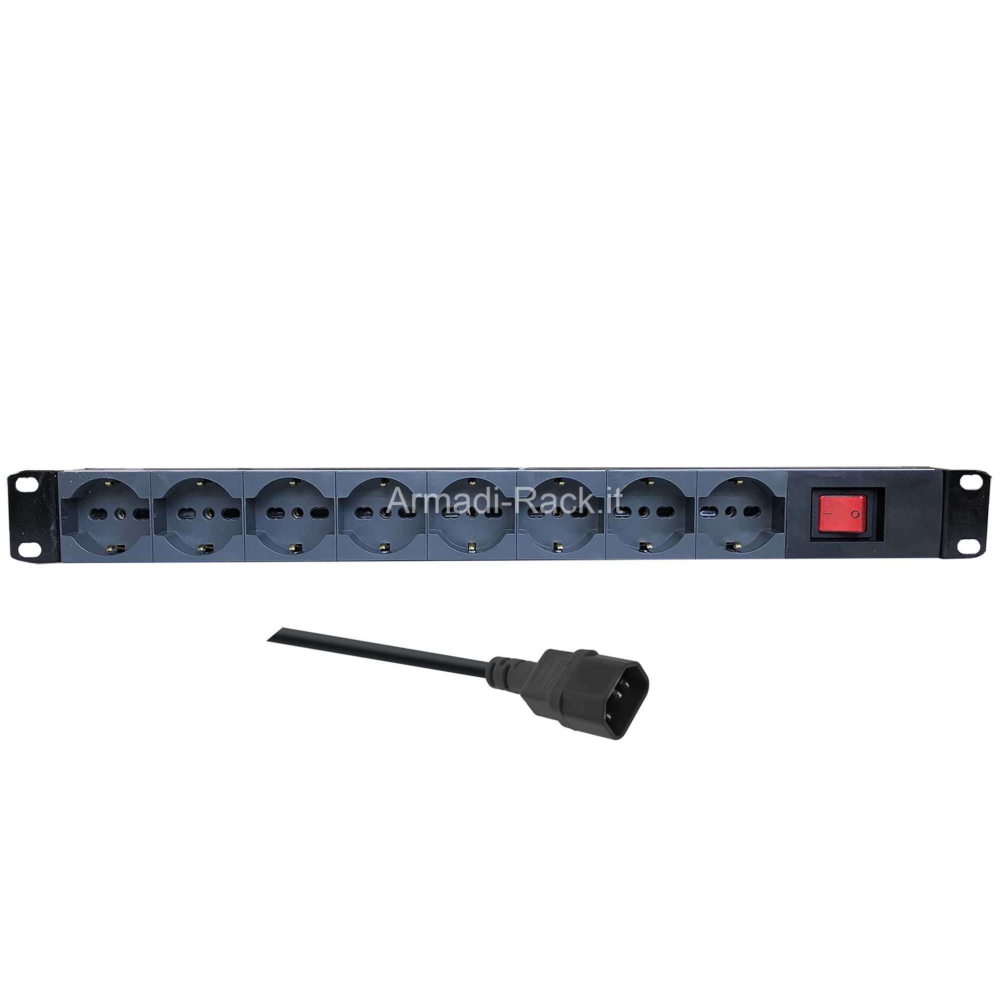 Multipresa rack 8 prese UNEL universale 10/16Amper italiana + schuko...