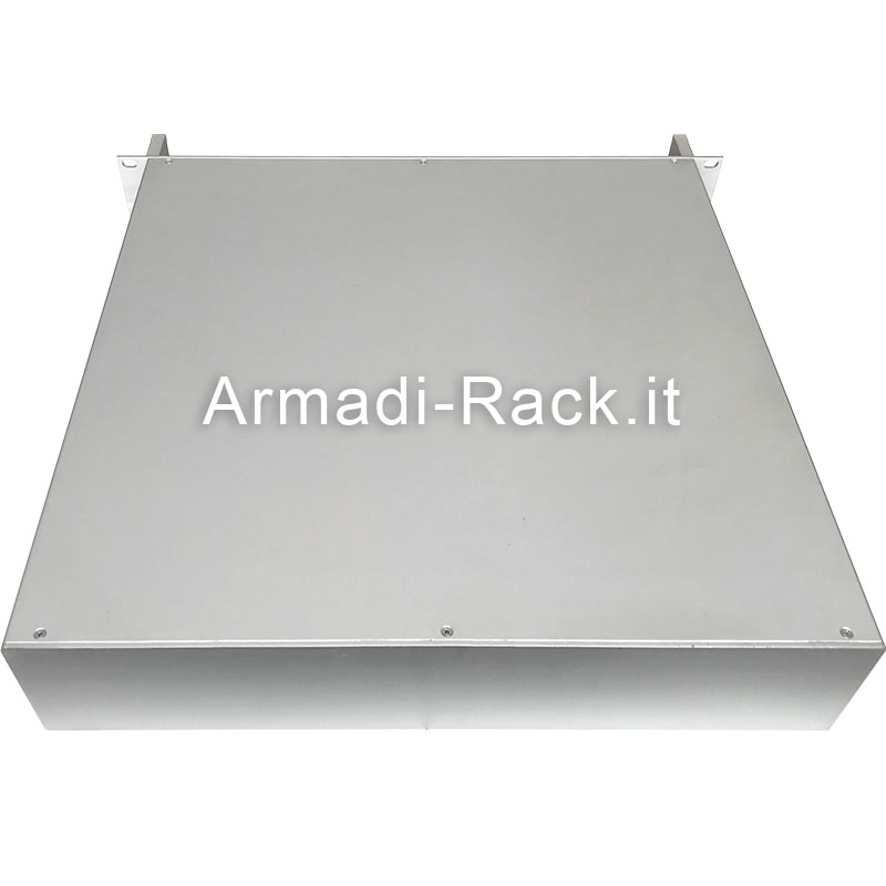 Contenitore a cassetto rack 19'' 2U in alluminio anodizzato naturale,... (2)