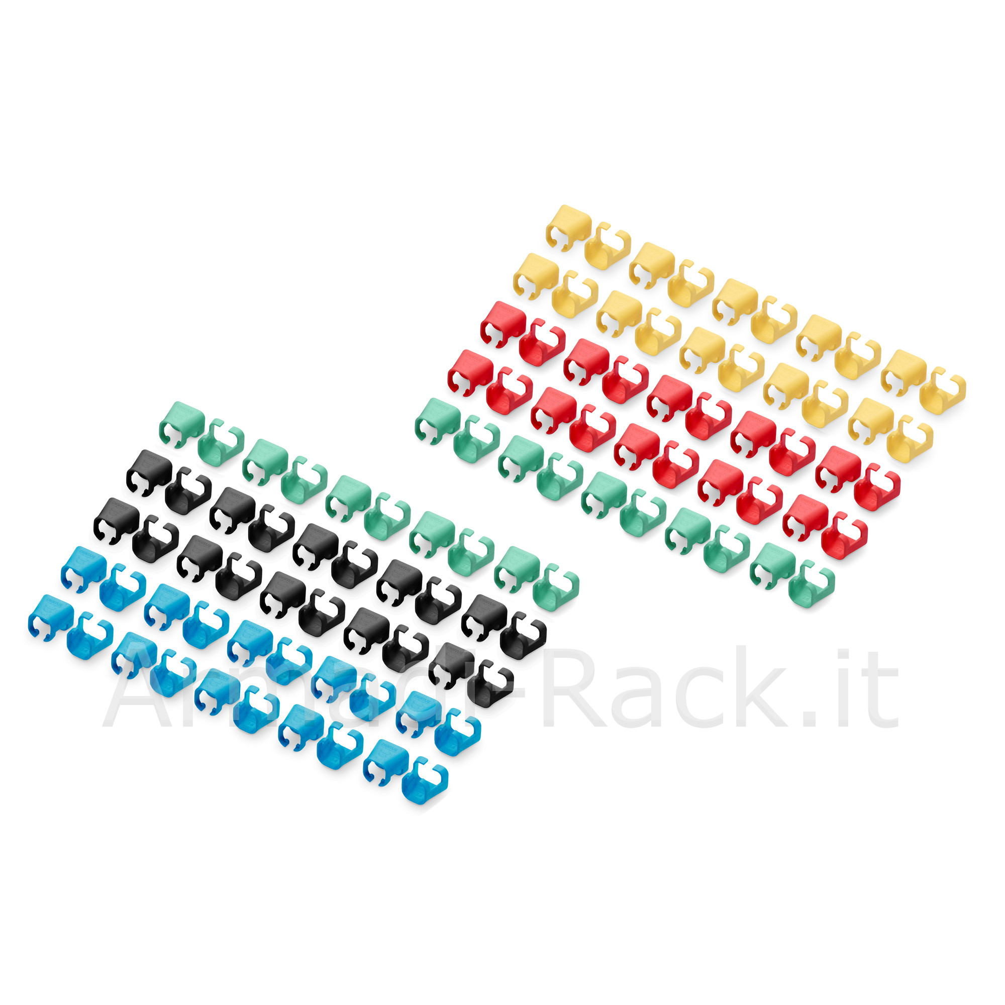 Digitus confezione 100 pezzi clip colorate per cavi di rete - colori...