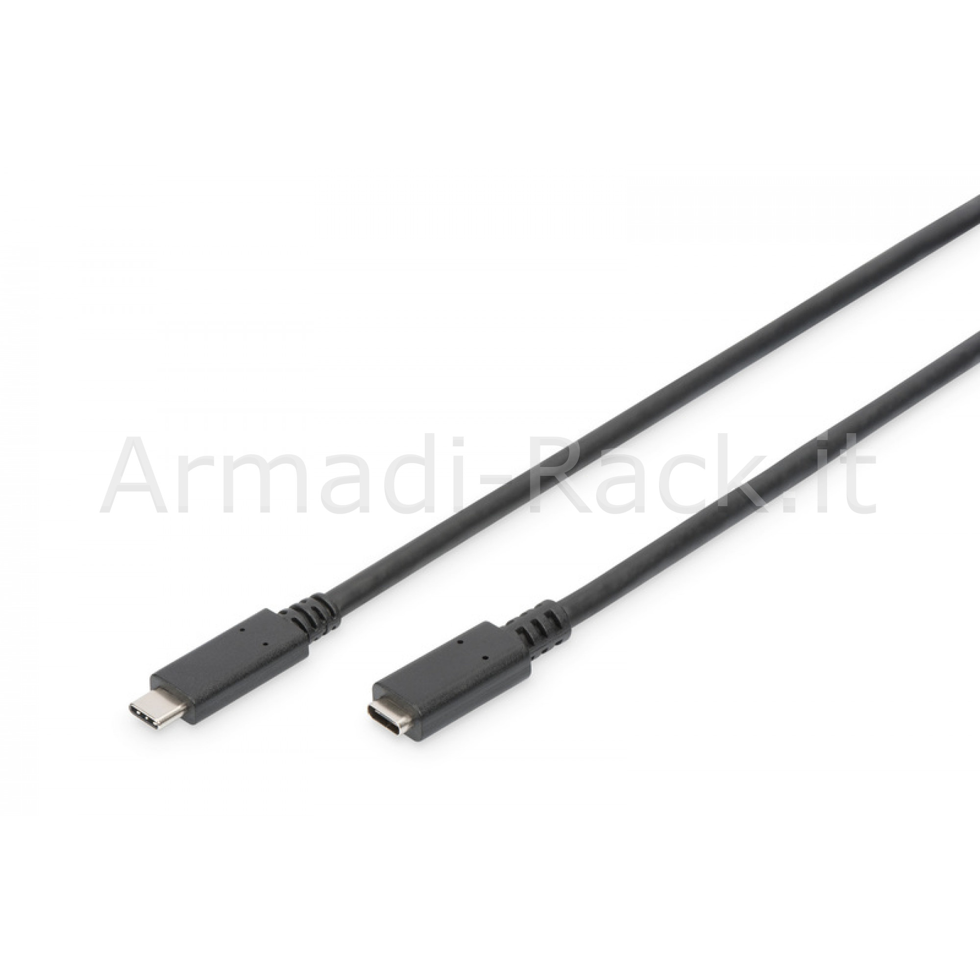 Cavo Prolunga USB Tipo C Maschio/Femmina 2 Mt 3A nero - Armadi Rack