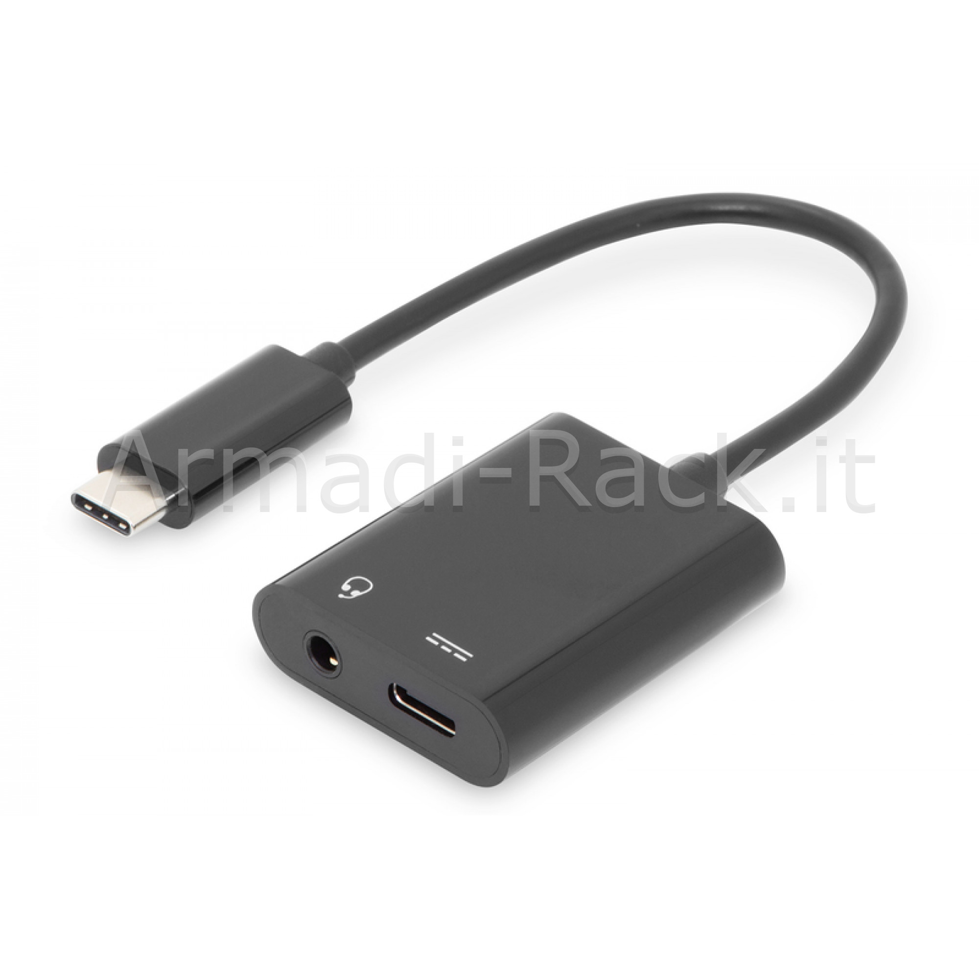 Cavo Splitter USB Tipo-C. a USB Tipo-C. + Connettore 3.5Mm Stereo