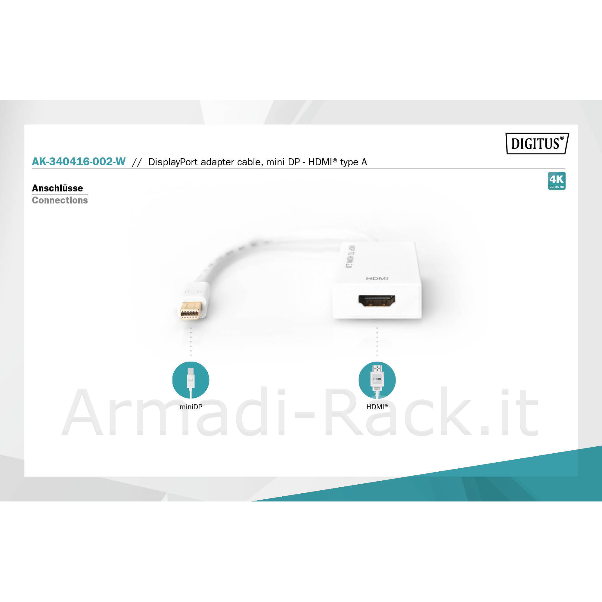 Adattatore Passivo DisplayPort Maschio A HDMI Femmina 4K - Foto 9