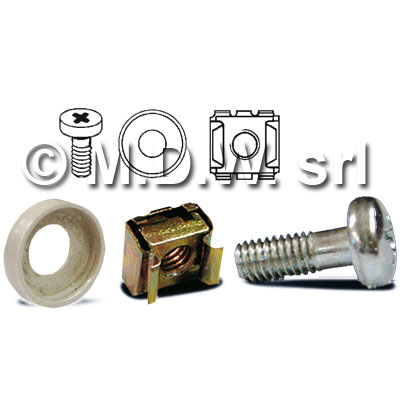 Kit vite filetto M5 testa a croce colore acciaio + rondella in nylon...