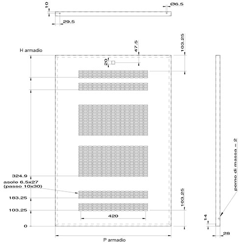 laterale/posteriore con fori di areazione 18u x 551