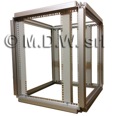 Telaio rack open frame 19 pollici - 15U X 596mm in alluminio anodizzato, varie... (4)