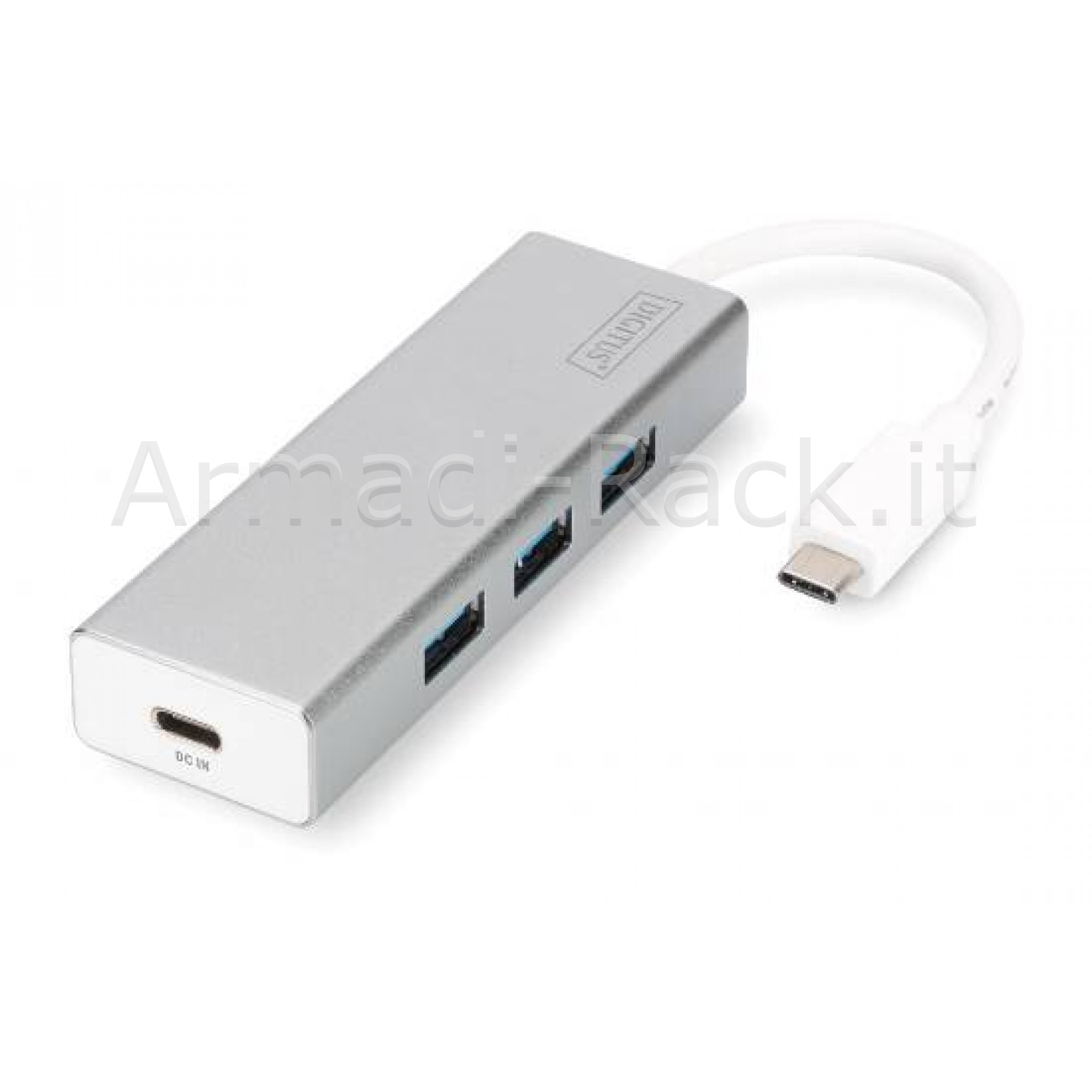 Hub usb 3.0 con 3 porte usb 3.0 tipo a e 1 porta tipo c, connettore...